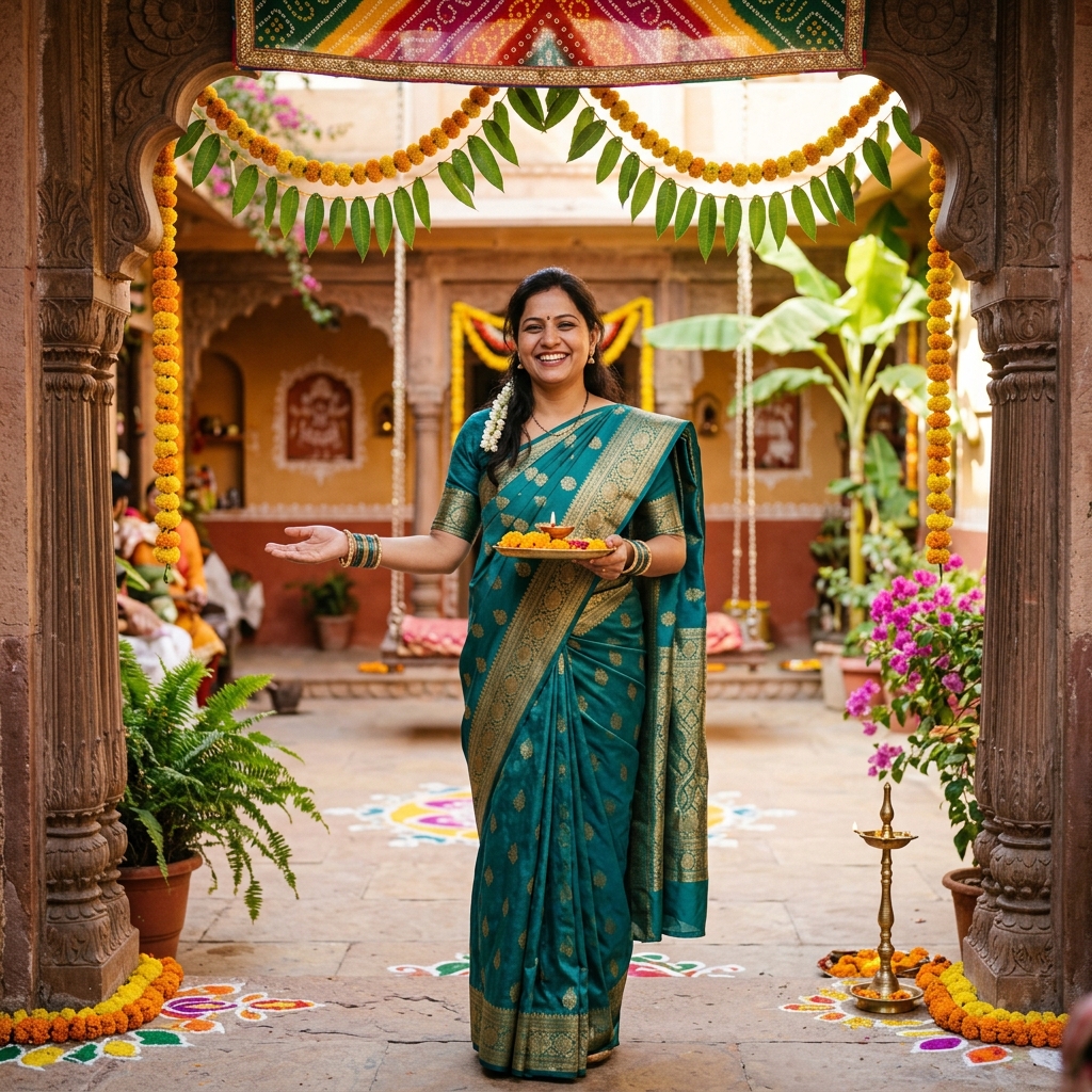 Homemaker host welcoming guests